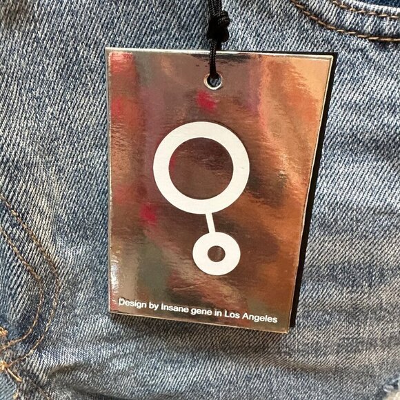 NWT Insane Gene High Rise Crossover Distressed Denim Shorts Cutoff Size Small - Picture 7 of 8